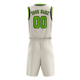 Custom Cream Emerald Green Basketball Set