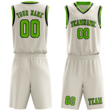 Custom Cream Emerald Green Basketball Set