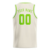 Custom Cream & Emerald Green Colors Design Sports Basketball Jersey