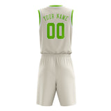 Custom Cream Emerald Green Basketball Set