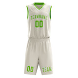 Custom Cream Emerald Green Basketball Set