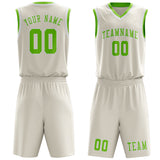 Custom Cream Emerald Green Basketball Set