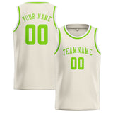 Custom Cream & Emerald Green Colors Design Sports Basketball Jersey