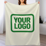 Custom Cream Emerald Green Blanket