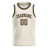 Custom Cream & Light Khaki Colors Design Sports Basketball Jersey