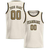 Custom Cream & Light Khaki Colors Design Sports Basketball Jersey
