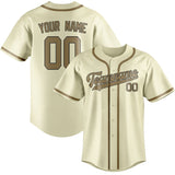 Custom Cream & Light Khaki Colors Design Sports Baseball Jersey