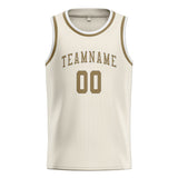 Custom Cream & Light Khaki Colors Design Sports Basketball Jersey