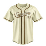 Custom Cream & Light Khaki Colors Design Sports Baseball Jersey