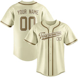 Custom Cream & Light Khaki Colors Design Sports Baseball Jersey