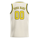 Custom Cream & Light Yellow Colors Design Sports Basketball Jersey