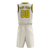 Custom Cream Light Yellow Basketball Set