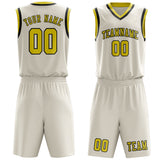 Custom Cream Light Yellow Basketball Set