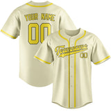 Custom Cream & Light Yellow Colors Design Sports Baseball Jersey