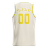 Custom Cream & Light Yellow Colors Design Sports Basketball Jersey