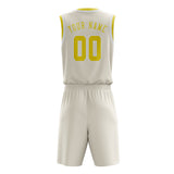 Custom Cream Light Yellow Basketball Set