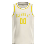 Custom Cream & Light Yellow Colors Design Sports Basketball Jersey