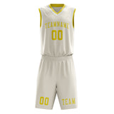 Custom Cream Light Yellow Basketball Set