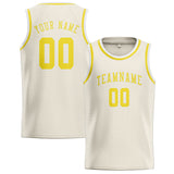 Custom Cream & Light Yellow Colors Design Sports Basketball Jersey