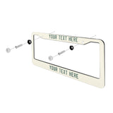 Custom Cream Blue Green License Plate Frame
