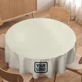 Custom Cream Blue Round Table Cloth