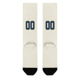 Custom Cream Blue Knee-High Sock