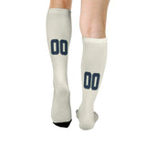 Custom Cream Blue Knee-High Sock