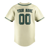Custom Cream & Blue Green Colors Design Sports Baseball Jersey