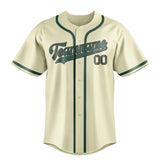 Custom Cream & Blue Green Colors Design Sports Baseball Jersey