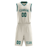 Custom Cream Blue Green Basketball Set