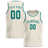 Custom Cream & Blue Green Colors Design Sports Basketball Jersey