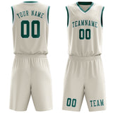Custom Cream Blue Green Basketball Set