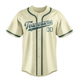 Custom Cream & Blue Green Colors Design Sports Baseball Jersey