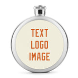 Custom Cream Orange Hip Flask