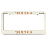 Custom Cream Orange License Plate Frame
