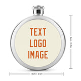 Custom Cream Orange Hip Flask