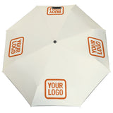 Custom Cream Orange Automatic Umbrella