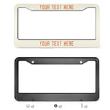 Custom Cream Orange License Plate Frame