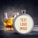 Custom Cream Orange Hip Flask