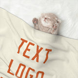 Custom Cream Orange Pet Blanket