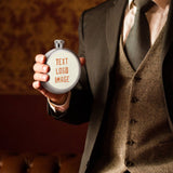 Custom Cream Orange Hip Flask