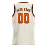Custom Cream & Orange Colors Design Sports Basketball Jersey