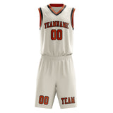 Custom Cream Orange Basketball Set