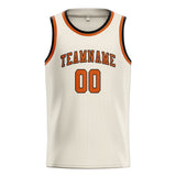 Custom Cream & Orange Colors Design Sports Basketball Jersey