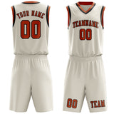 Custom Cream Orange Basketball Set