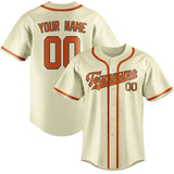 Custom Cream & Orange Colors Design Sports Baseball Jersey