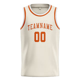 Custom Cream & Orange Colors Design Sports Basketball Jersey
