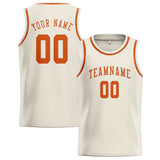 Custom Cream & Orange Colors Design Sports Basketball Jersey