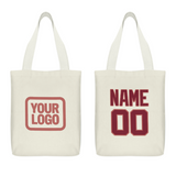 Custom Cream Crimson Red Canvas Tote Bag