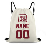 Custom Cream Crimson Red Drawstring Bag